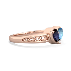 Sapphire Filligree 'One Heart' 14K Rose Gold ring R5070