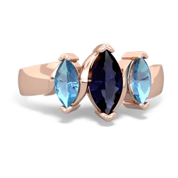 Sapphire Three Peeks 14K Rose Gold ring R2433