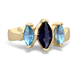 Sapphire Three Peeks 14K Yellow Gold ring R2433