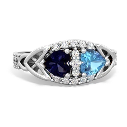 Sapphire Sparkling Celtic Knot 14K White Gold ring R2645