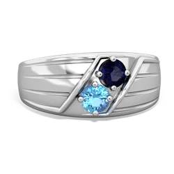 Sapphire Men's Streamline 14K White Gold ring R0460