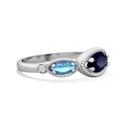 Sapphire Milgrain Marquise 14K White Gold ring R5700