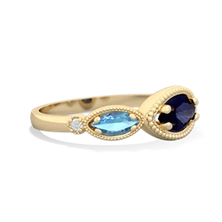 Sapphire Milgrain Marquise 14K Yellow Gold ring R5700