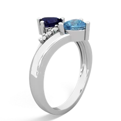 Sapphire Heart To Heart 14K White Gold ring R2064