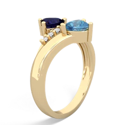 Sapphire Heart To Heart 14K Yellow Gold ring R2064