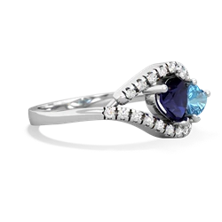 Sapphire Mother And Child 14K White Gold ring R3010