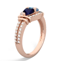 Sapphire Art-Deco Keepsake 14K Rose Gold ring R5630