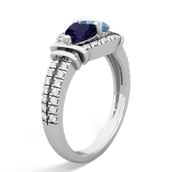 Sapphire Art-Deco Keepsake 14K White Gold ring R5630