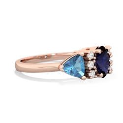 Sapphire Antique Style Three Stone 14K Rose Gold ring R2186