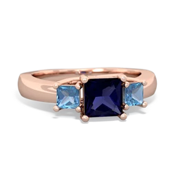 Sapphire Three Stone Trellis 14K Rose Gold ring R4015