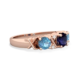 Sapphire Hugs And Kisses 14K Rose Gold ring R5016