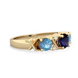 Sapphire Hugs And Kisses 14K Yellow Gold ring R5016