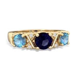 Sapphire Hugs And Kisses 14K Yellow Gold ring R5016