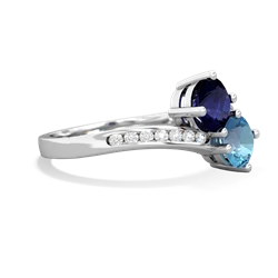 Sapphire Channel Set Two Stone 14K White Gold ring R5303