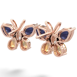 Sapphire Butterfly 14K Rose Gold earrings E2215