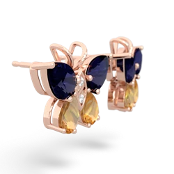 Sapphire Butterfly 14K Rose Gold earrings E2215