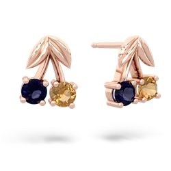 Sapphire Sweet Cherries 14K Rose Gold earrings E7001