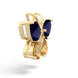 Sapphire Butterfly 14K Yellow Gold pendant P2215