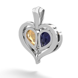 Sapphire Two Become One 14K White Gold pendant P5330