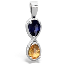 Sapphire Infinity 14K White Gold pendant P5050