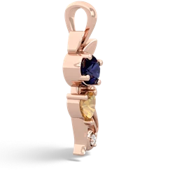 Sapphire Kitten 14K Rose Gold pendant P5780