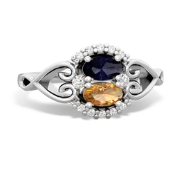 Sapphire Love Nest 14K White Gold ring R5860