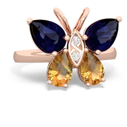 Sapphire Butterfly 14K Rose Gold ring R2215