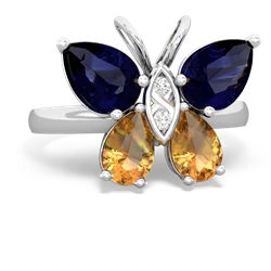 Sapphire Butterfly 14K White Gold ring R2215