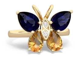 Sapphire Butterfly 14K Yellow Gold ring R2215