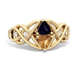 Sapphire Keepsake Celtic Knot 14K Yellow Gold ring R5300