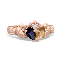 Sapphire 'Our Heart' Claddagh 14K Rose Gold ring R2388