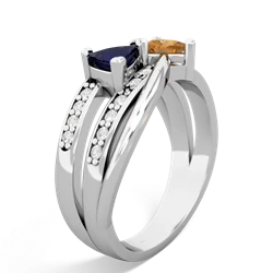 Sapphire Bowtie 14K White Gold ring R2360