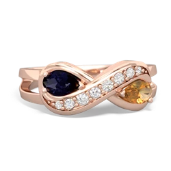 Sapphire Diamond Infinity 14K Rose Gold ring R5390