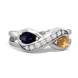 Sapphire Diamond Infinity 14K White Gold ring R5390