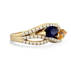 Sapphire Diamond Rivers 14K Yellow Gold ring R3070