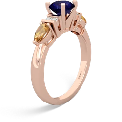 Sapphire 6Mm Round Eternal Embrace Engagement 14K Rose Gold ring R2005