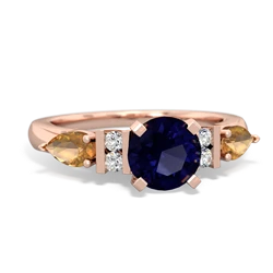 Sapphire 6Mm Round Eternal Embrace Engagement 14K Rose Gold ring R2005