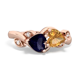 Sapphire Floral Elegance 14K Rose Gold ring R5790