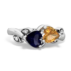 Sapphire Floral Elegance 14K White Gold ring R5790