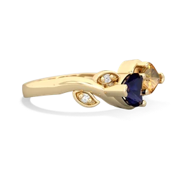 Sapphire Floral Elegance 14K Yellow Gold ring R5790