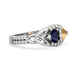 Sapphire Sparkling Celtic Knot 14K White Gold ring R2645