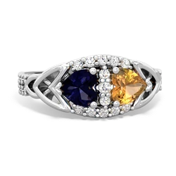 Sapphire Sparkling Celtic Knot 14K White Gold ring R2645