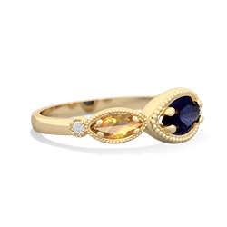 Sapphire Milgrain Marquise 14K Yellow Gold ring R5700