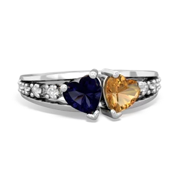 Sapphire Heart To Heart 14K White Gold ring R3342