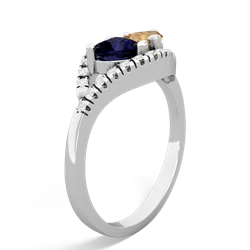 Sapphire Mother And Child 14K White Gold ring R3010