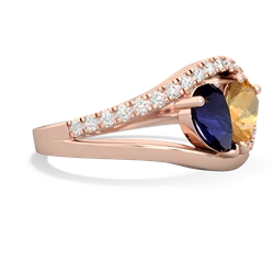 Sapphire Nestled Heart Keepsake 14K Rose Gold ring R5650