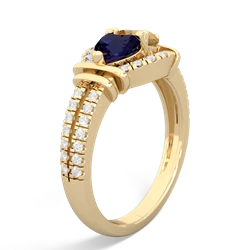 Sapphire Art-Deco Keepsake 14K Yellow Gold ring R5630