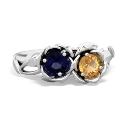 Sapphire Rose Garden 14K White Gold ring R5510