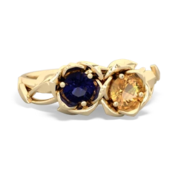 Sapphire Rose Garden 14K Yellow Gold ring R5510