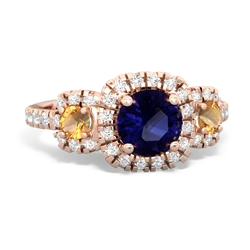 Sapphire Regal Halo 14K Rose Gold ring R5350